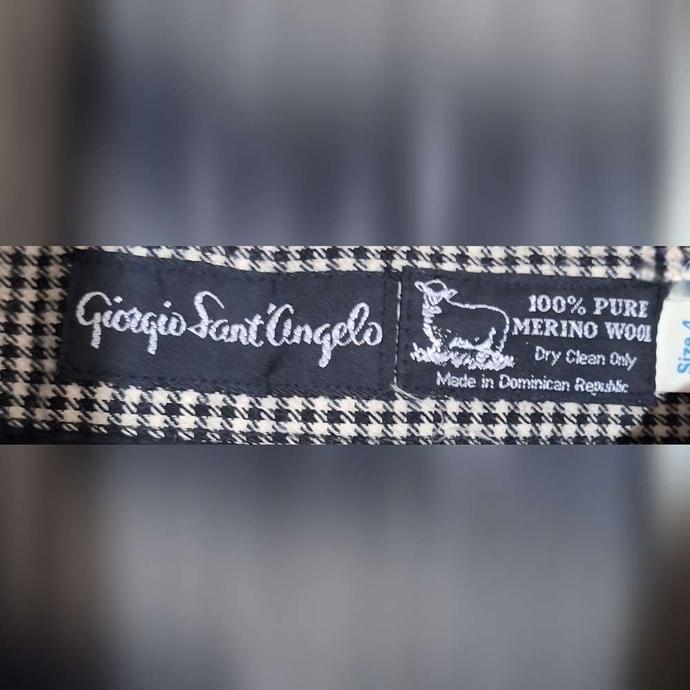 #1884 VTG EUC Giorgio S'Ant Angelo Pleated Checked High Waisted Trousers Sz. 4 - Picture 3 of 7